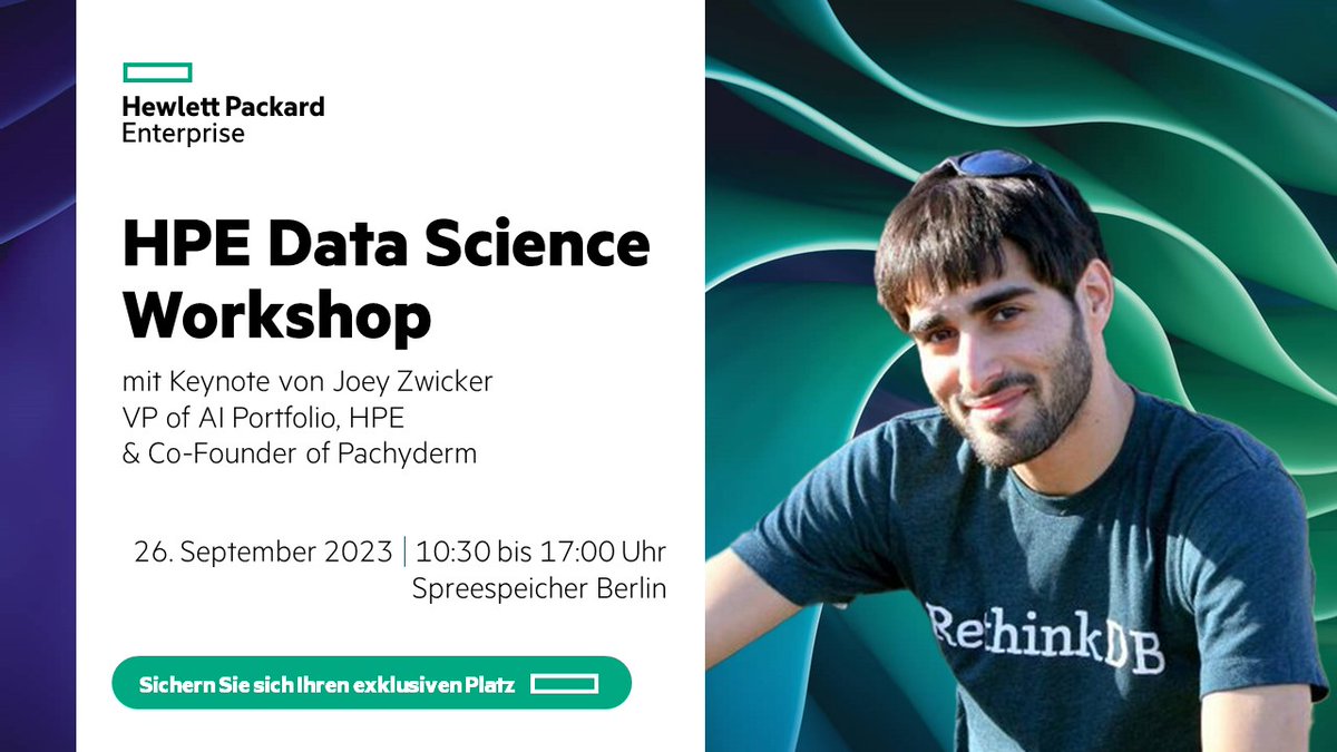 Machine Learning, Large Language Models und Deep Learning stehen im Fokus des HPE Data Science Workshops. Highlight ist die Keynote von Joey Zwicker, VP of AI bei HPE und Co-Founder von Pachyderm. 

Jetzt hier anmelden:

🔗 hpe.to/6019Pnfa7

<a href="/HPE_DE/">HPE Austria, Germany & Switzerland</a> #AI