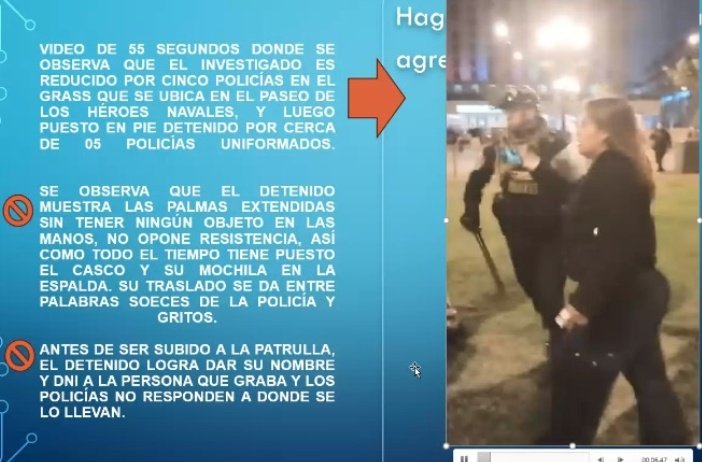 CruzSilvaDelCa1's tweet photo. Abogado pide mostrar vídeos y juez Jorge Díaz Leiva indica que da 2min y luego 1(?). Se ve: no arroja casco, no spray, hay duda sobre veracidad de acta de incautación, contradicciones PNP, vídeo terna no identifica a Bellido, ¿Fiscal firma docs cuando no estuvo? #OscarLibertad https://t.co/U5FpVwKv7Z