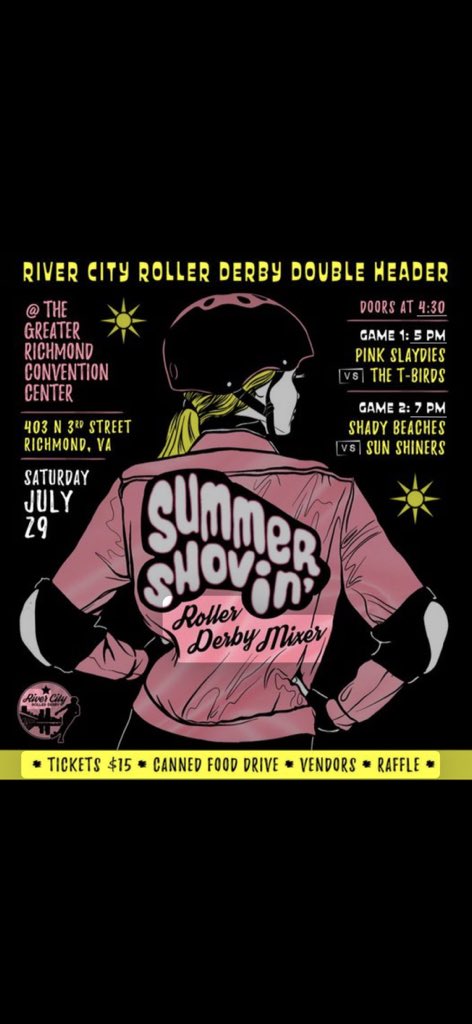 Check out <a href="/RCRDerby/">River City Roller Derby</a> Saturday <a href="/RichmondCenter/">Greater Richmond Convention Center (GRCC)</a>. #rvarollerderby