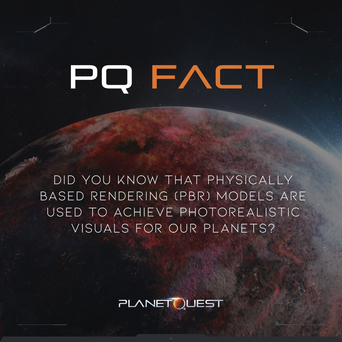 JoinPlanetQuest's tweet image. Time for a #PQFact 🔥

Did you know that Physically Based Rendering (PBR) models are used to achieve photorealistic visuals for our planets? These models ensure consistent rendering of planet surface ruggedness, coloring and class-specific features based on the position of light!