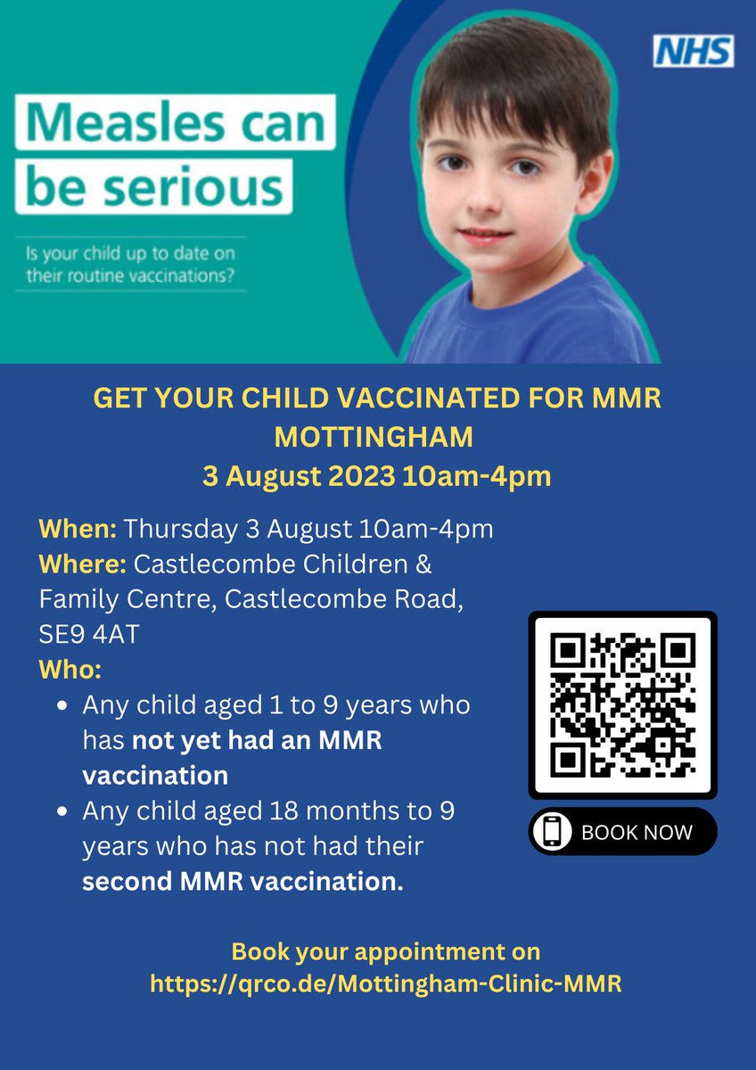 📢Pop-up vaccination clinic in Mottingham next Thursday (3 Aug) full details and booking instructions below. @MBLR_Mott @BR7BR5BR1News @ChislehurstPPG @ThisisEltham @BromleyWell @BR_C_F_forum @BromleyGPs @SELondonICS @bromleyhcare @neill_bob @MCNwardteam