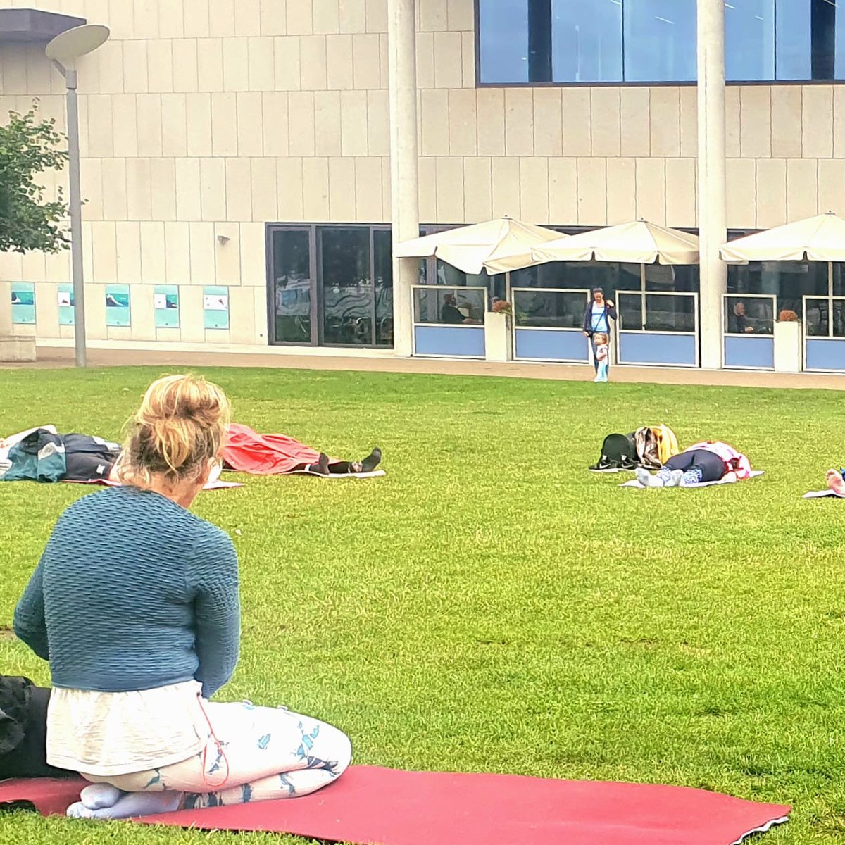 dlrSportsTeam's tweet photo. Week 2 of our Seated Yoga &amp; Wellbeing Programme. 
🧘‍♀️🧘
The weather stayed with us for a great session! 
Well done everyone! 👏 https://t.co/NqSGPJ9gso