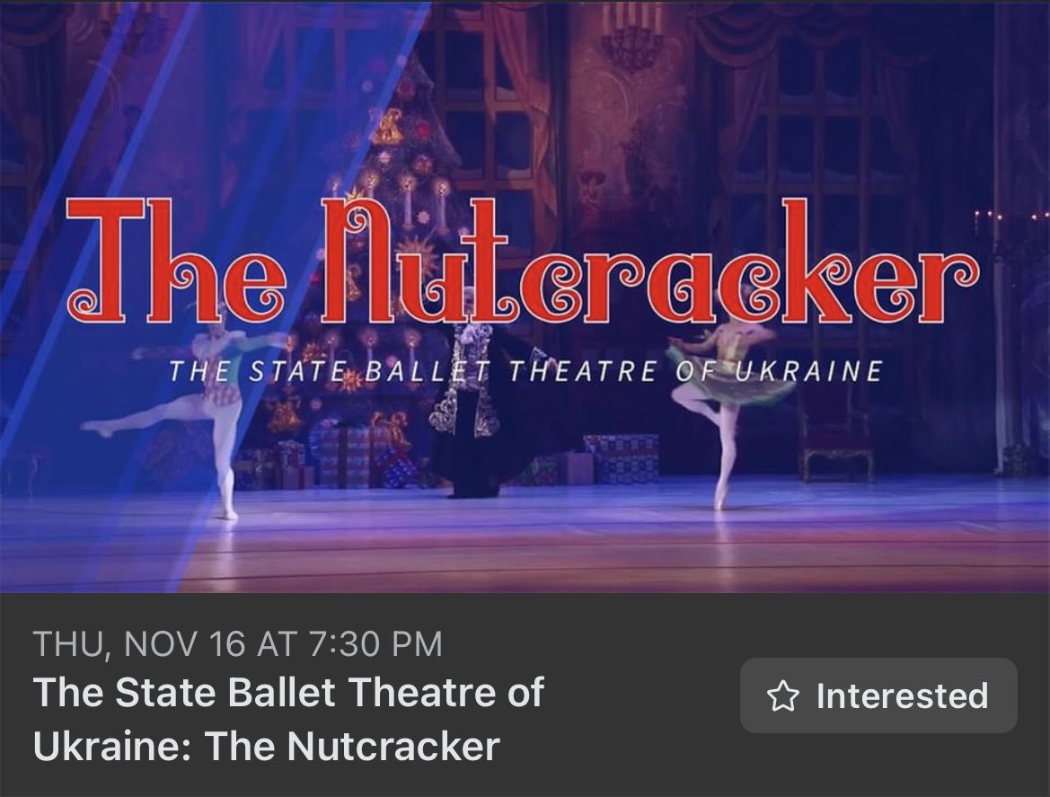HatfieldHall's tweet photo. November brings ballet back to Hatfield Hall! Don't miss The State Ballet Theatre of Ukraine's performance of The Nutcracker! Become a Friend of Hatfield and purchase your tickets TODAY! General sales open at 9:00 am on Tuesday, August 1!

BECOME A FREIND: https://t.co/u9l5zpLRr0 https://t.co/ZztEuu2qex