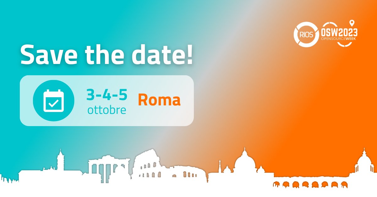 RIOS_opensource's tweet image. Per la prima volta #OpenSourceWeek2023 si terrà interamente in presenza, per una tre giorni di approfondimenti e networking senza precedenti attorno al tema dell&apos;#OpenSource.

📍Ci vediamo il 3-4-5 Ottobre presso Eataly Roma

Pre-registrati ora ➡️ bit.ly/3O0yL6r