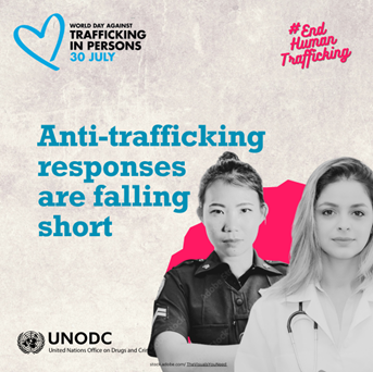 🔎 <1 in 3 known trafficking victims are ID’d by law enforcement; 41% reach out & rescue themselves (GLOTIP ‘22 report) Join us + @PHMissionNY @RDenONU @BelarusUNNY @UN_Women on 1 Aug at 1.15 ET to discuss strengthening efforts to #EndHumanTrafficking 📺 bit.ly/43zSrnE