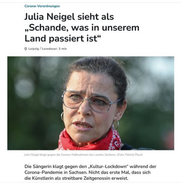 SandraKMeier's tweet photo. #Aufarbeitung  „Konkret habe ich den Freistaat Sachsen verklagt, weil er nach Aufhebung der pandemischen Lage nationaler Tragweite eine #2GPflicht und damit eine mittelbare #Impfpflicht für Konzerte eingeführt hatte“, sagt #Neigel.

https://t.co/8gubuU8gRd
https://t.co/JaFONgxjdf https://t.co/3KeAVR2zik