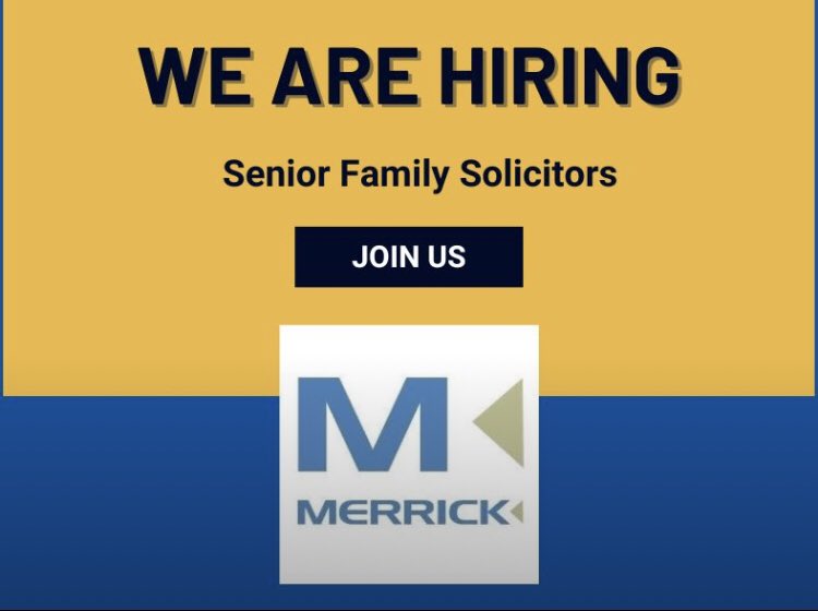 WE ARE HIRING…

We are looking for Senior Family Solicitors who can provide advice on complex financial settlements and have previous experience of working with prestige clients.

Interested in finding out more? 
Email karen.lee@merrick-solicitors.com

#familylaw #hiring