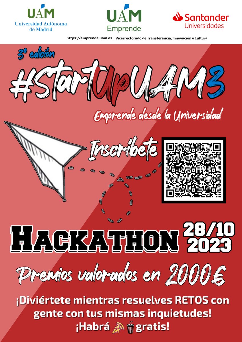 UAM_emprende's tweet photo. 🙌¿Quieres vivir una experiencia ESPECTACULAR, estudiante @UAM_Madrid?🙌
🚀¡Vive una #Hackathon de #emprendimiento!
➡️¡Resuelve problemas con gente con tus mismas inquietudes!
⌚¡12 horas a pensión completa 🍕🥛☕ y gran ambiente! 👇
https://t.co/7pxVUWSNZX https://t.co/G4bkJXviao