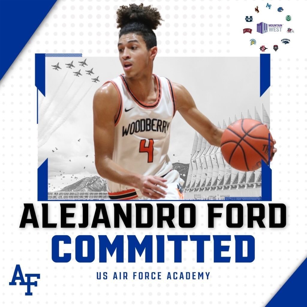 Congratulations to 2024 6’5, G/F <a href="/Alejandro_Ford4/">Alejandro Ford</a> on his commitment to the US Air Force Academy! Our school and program are very proud of you, your character and your work ethic! You have truly earned this opportunity. <a href="/1BALL1WORLD/">VINTAGE FORD</a> #GoFalcons✈️#nothinggiven #everythingearned 🐅🏀