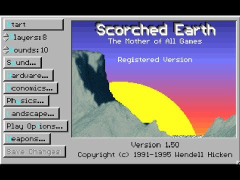 IQ_Adventures's tweet photo. Today's productivity will take a hit, as I have discovered a way to play the MS-DOS classic "Scorched Earth" on line. This gem of a game infected all the PCs in my high school computer lab in the mid 90s, as we all loaded it on them and play it when they teachers weren't looking. https://t.co/bH8OV40Nwa