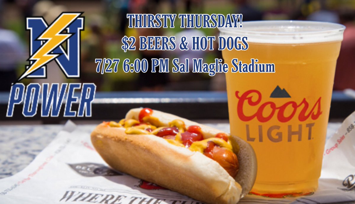 NiagaraPower's tweet image. Come on out for Thirsty Thursday and help support our playoff push! Tonight we’ll host the Jamestown Tarp Skunks!