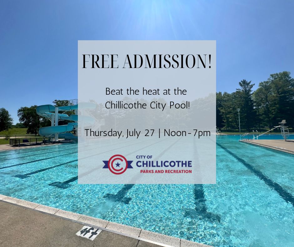 News Release - Due to the extreme heat expected on Thursday, July 27, 2023, Mayor, Luke Feeney announces there will
be free admission to the Donald M. Smith Memorial Pool in Yoctangee Park.
rb.gy/o7n98