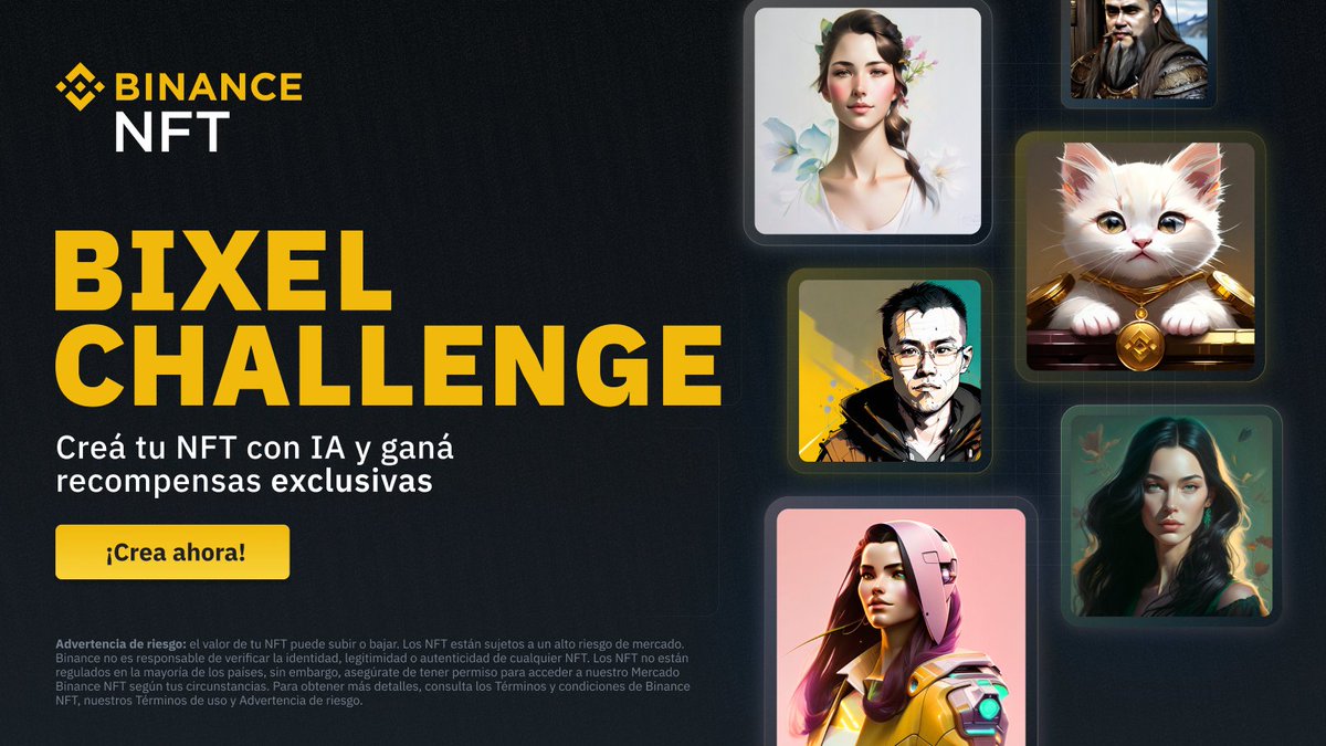 BinanceArg's tweet photo. 🤖 Descubrí #BinanceBixel, el Generador de NFT con IA! 🎨
Aceptá el desafío, participá en la creación de NFTs únicos y ganá #BNB.
Poné a prueba tu creatividad y formá parte de esta experiencia innovadora.
Averiguá cómo en:
https://t.co/dj9FH6Z2AP https://t.co/6CVGNCpdLF