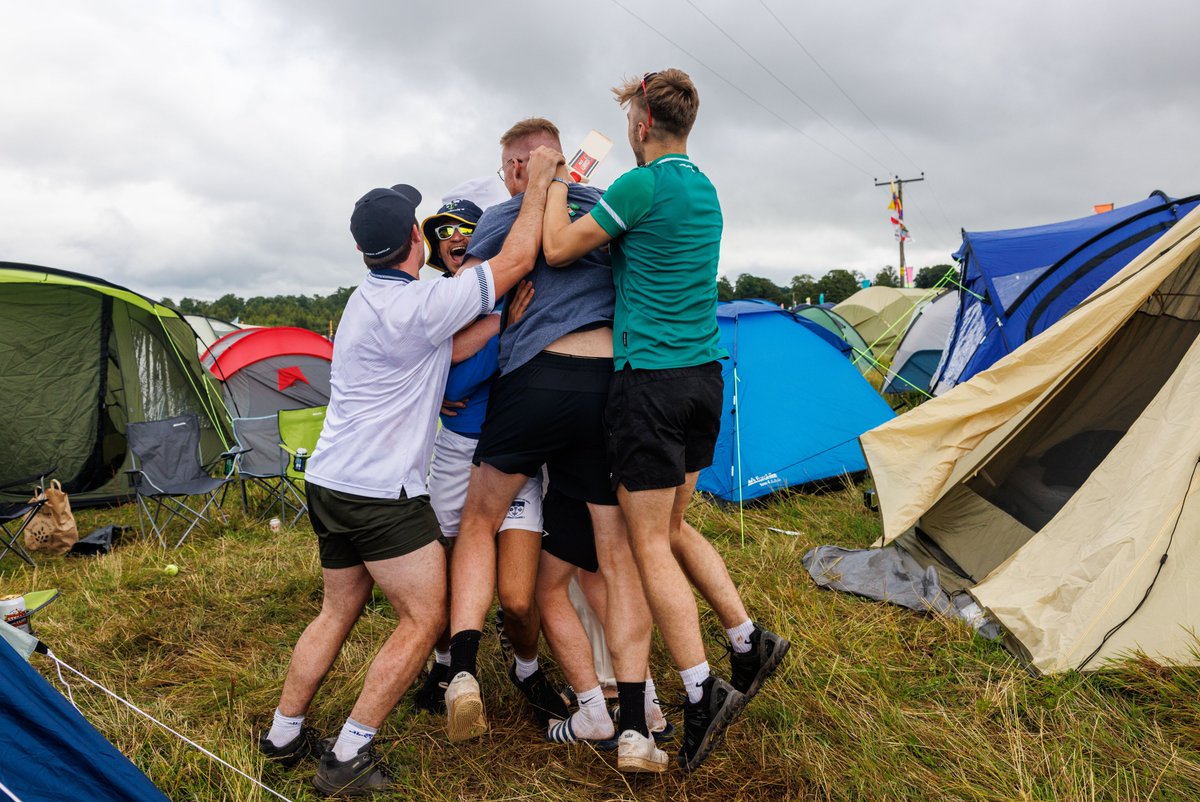 YouFromLancs's tweet photo. Intense game of cricket going on amongst the tents at @KendalCalling https://t.co/Pn6yBbRwWQ