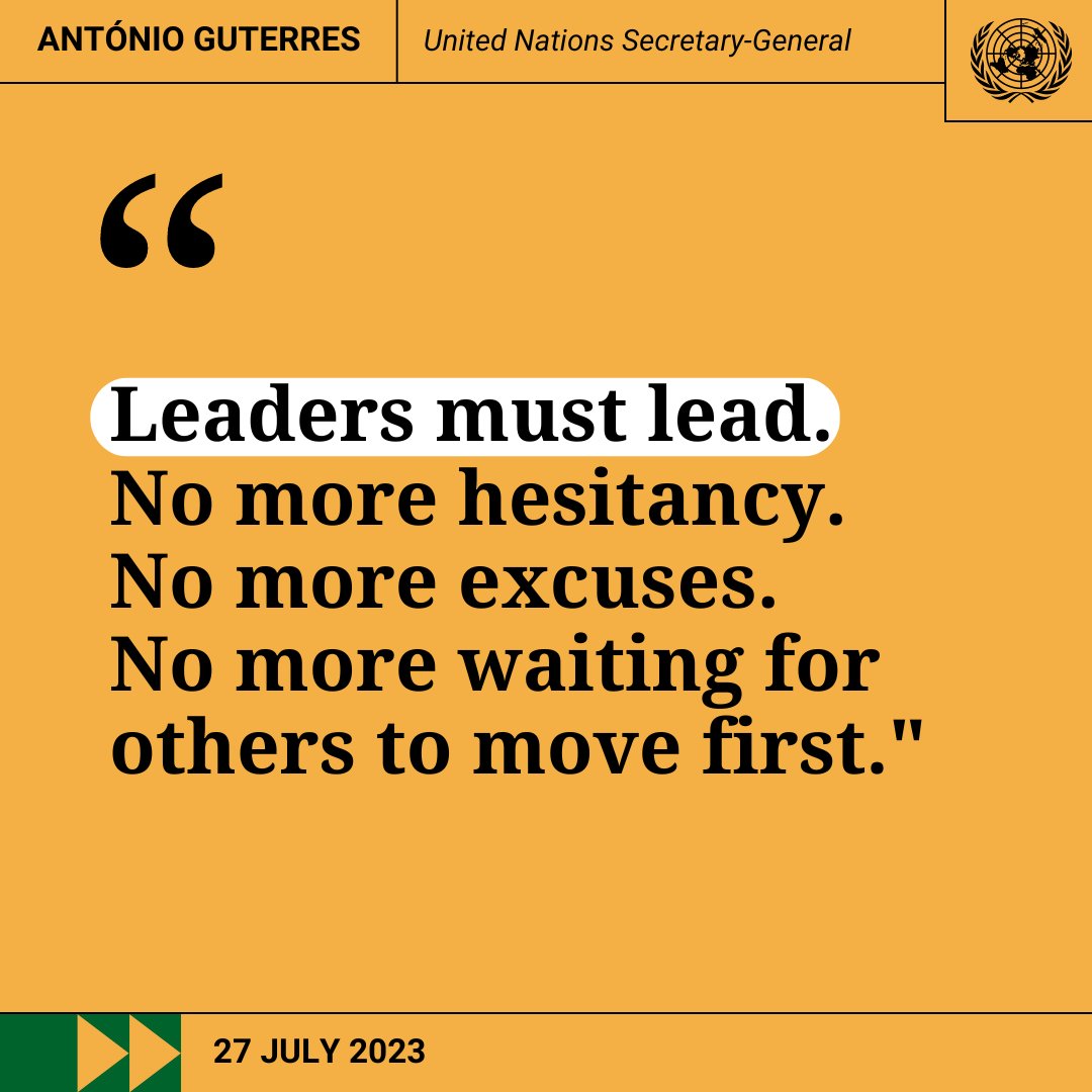 “The evidence is everywhere: humanity has unleashed destruction.

This must not inspire despair, but action.”

As <a href="/WMO/">World Meteorological Organization</a> data confirms July 2023 will be the hottest month ever recorded, <a href="/antonioguterres/">António Guterres</a> calls for dramatic, immediate #ClimateAction. un.org/sg/en/content/…