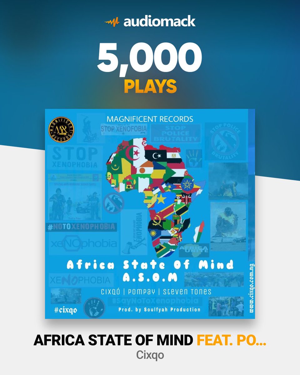 MagnificentRec_'s tweet photo. If you haven’t checked this song out, give it a try now…. 
Africa State of Mind [A.S.O.M]
#cixqo #MagnificentRecords 
👉🏿 https://t.co/0usobgSVBA https://t.co/YWeP4Xah14