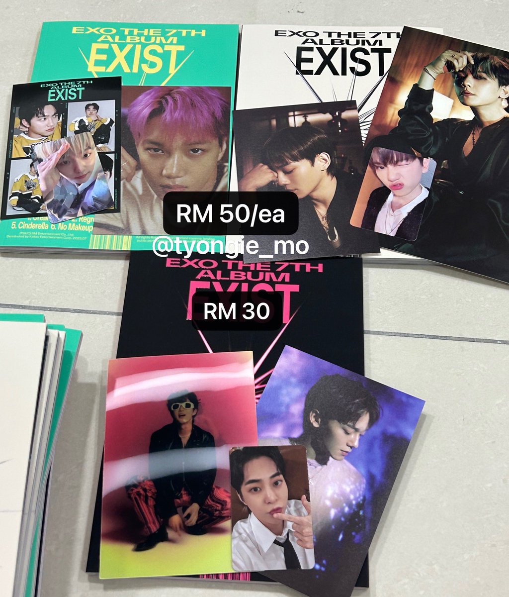 tyongie_mo's tweet photo. [READYSTOCK] WTS EXO EXIST UNSEALED ALBUM
✅w full inclusions (as shown)
💰RM 30- RM 60
📦exc local pos only (wm8/ em12 Shopee)
‼️prop those who take more 
🏷️ baekhyun kai suho Chen xiumin Sehun d.o chanyeol

#pasarexo #pasarexomy https://t.co/6Nw37WXEoZ