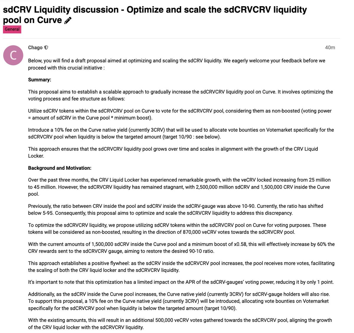 bneiluj's tweet photo. Just cast my vote on two significant #SDGP proposals:
🔏SDGP #17: Distribute Liquid Locker Votes Incentives in sdTKN (sdCRV, sdBAL, sdFXS, etc)
⚗️sdCRV Liquidity discussion - Optimize and scale the sdCRVCRV liquidity pool on Curve
https://t.co/bQfQ7BaL9k https://t.co/DO193ozl8G