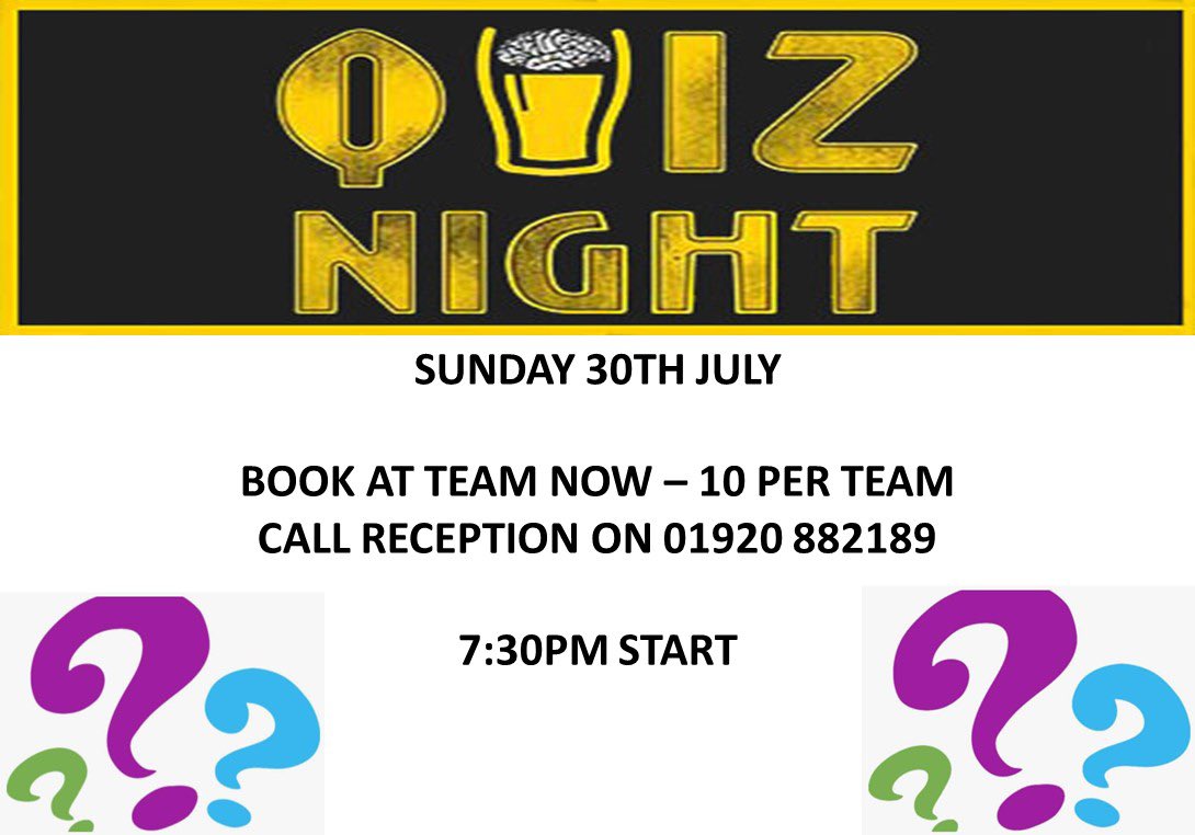 Book your teams in and get your synapsis firing this Sunday!