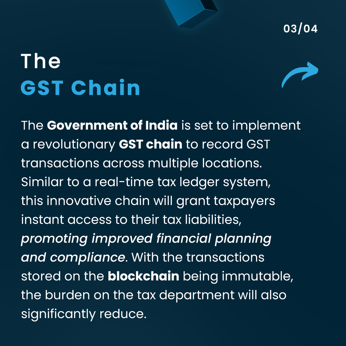 bcsnetwork's tweet photo. Revolutionizing GST with Blockchain!
Tired of tax loopholes and delayed liabilities? The GST Chain, powered by blockchain technology, is the game-changer we've been waiting for! 📈🚀
#Blockchain #GSTChain #TaxReform #TransparentTaxation #FinancialPlanning #Innovation https://t.co/AnAlOYkZIB