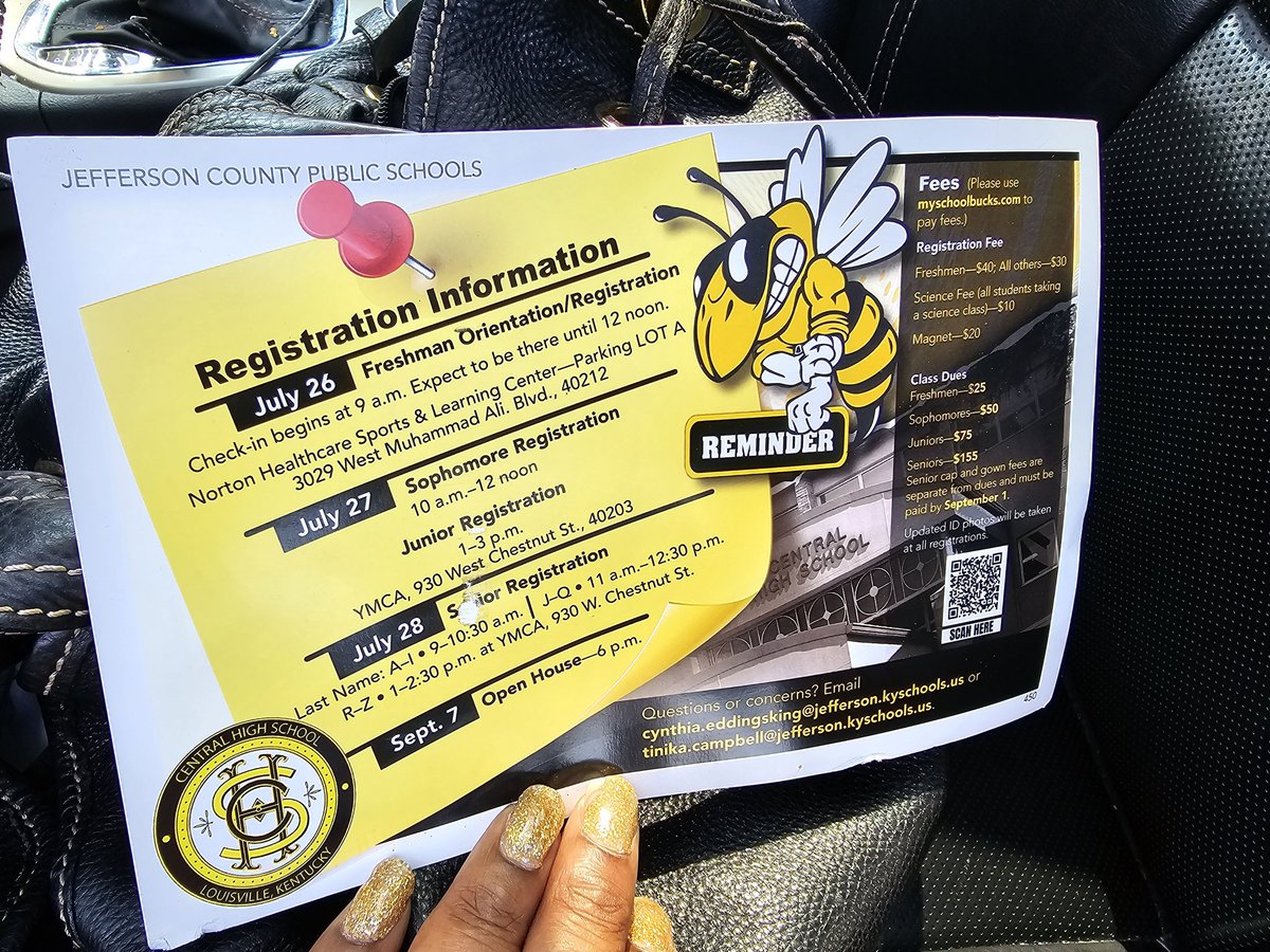 Seasoned4u's tweet photo. This is what happens when you have kids that are 11 months and 15 days apart and a hubby that works an early 1st shift!!!! Back to back school orientations, and I love it! Started the day with my new Central High School sophomore James IV💕 #wearejcps🎓 #4down2togo #proudmomalert🚨 #5of6kids #tbt🔙📸