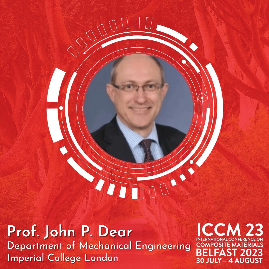 We are excited to hear Prof John P Dear's keynote presentation on Modelling Impact and Repair of #Composites for #Sustainability at #ICCM23 in #Belfast on Monday 31st July 2023!

Register for ICCM23 Now: loom.ly/CEusC6A