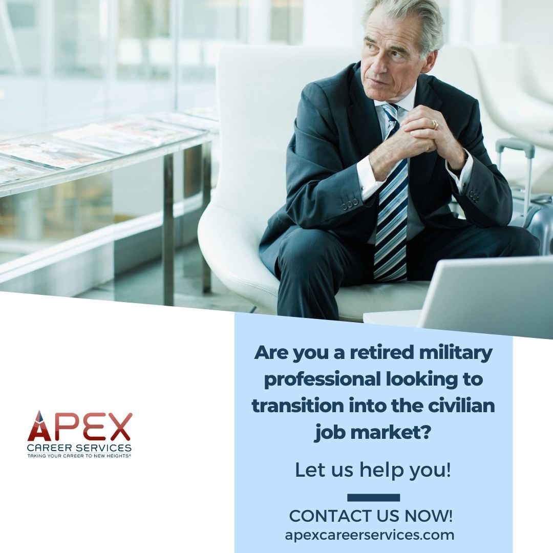 APEXCareerSvcs's tweet image. Transitioning from military service to civilian employment can be challenging. Let our career services team guide you through the process and help you land your dream job in the civilian job market.
Contact us today!
apexcareerservices.com/career-coachin…
.
.
#APEXCareerServices #CareerCoaching