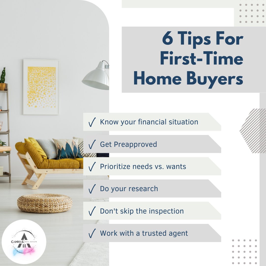 Ready to embark on your home-buying journey? Follow these tips and let us be your trusted partner every step of the way! 🌟💼 #FirstTimeHomeBuyers #CanvasRealEstate #Canvasre #HomeBuyingTips #YourRealEstatePartner #DreamHomeAwaits