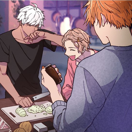 daily_beelzebub's tweet photo. Beel cooks some late night ramen with Mammon &amp; Asmo 🍜 https://t.co/IWymS81TSv