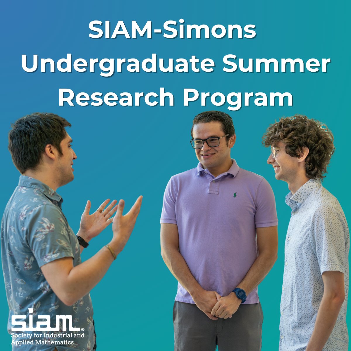 TheSIAMNews's tweet image. Are you interested in #mentorship and connecting #students to the #appliedmath community? Apply to become a SIAM-Simons Undergraduate Summer Research Program Mentor! Seize this opportunity and submit your application before August 30, 2023: siam.org/students-educa….