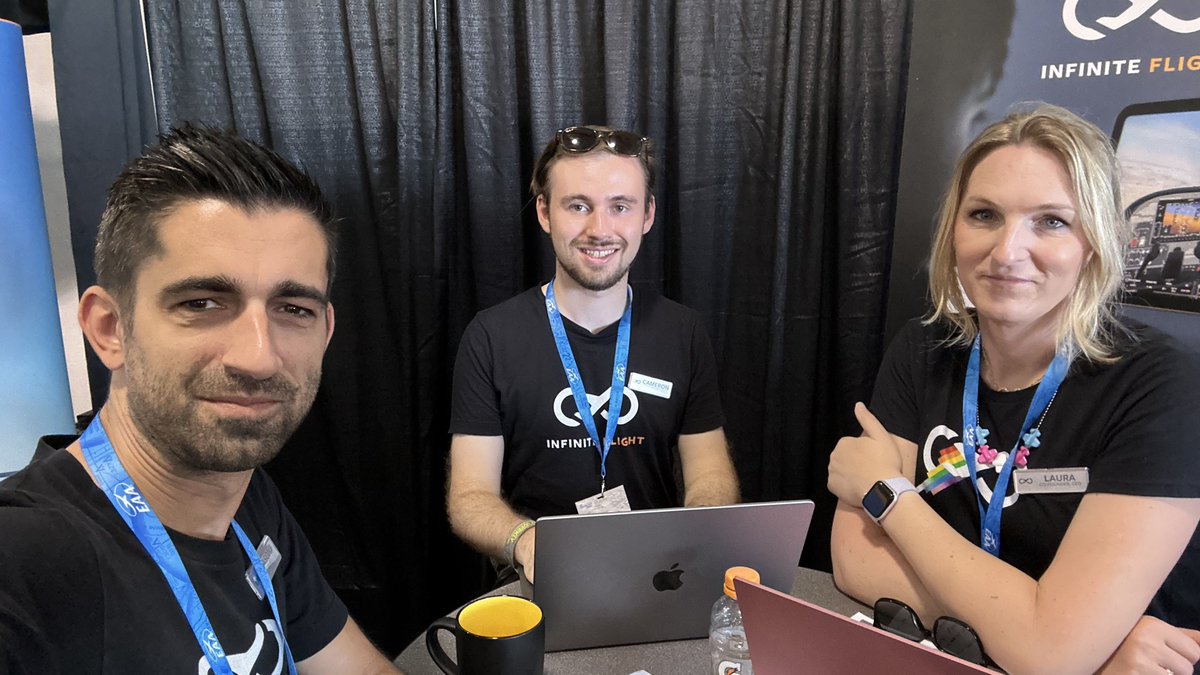 Welcome to the Infinite flight booth on day 4 of 7 at <a href="/EAA/">EAA</a> AirVenture in Oshkosh! #osh23