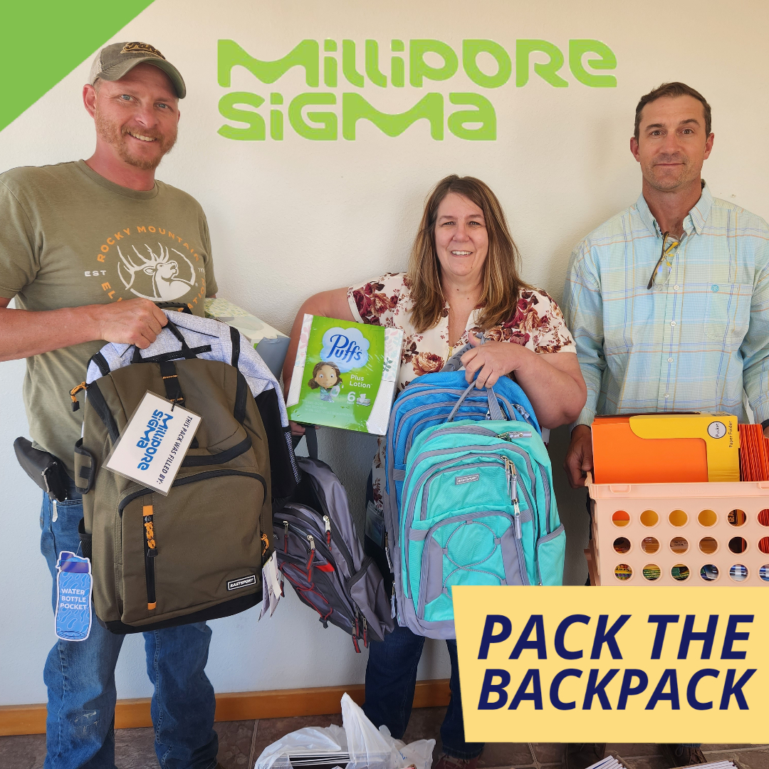 StagePointFCU's tweet photo. Dane and his crew at Millipore Sigma filled 6 packs! Follow #Packthebackpack to discover who they challenged. #WeLoveCommunity https://t.co/h6pIX7hYCT
