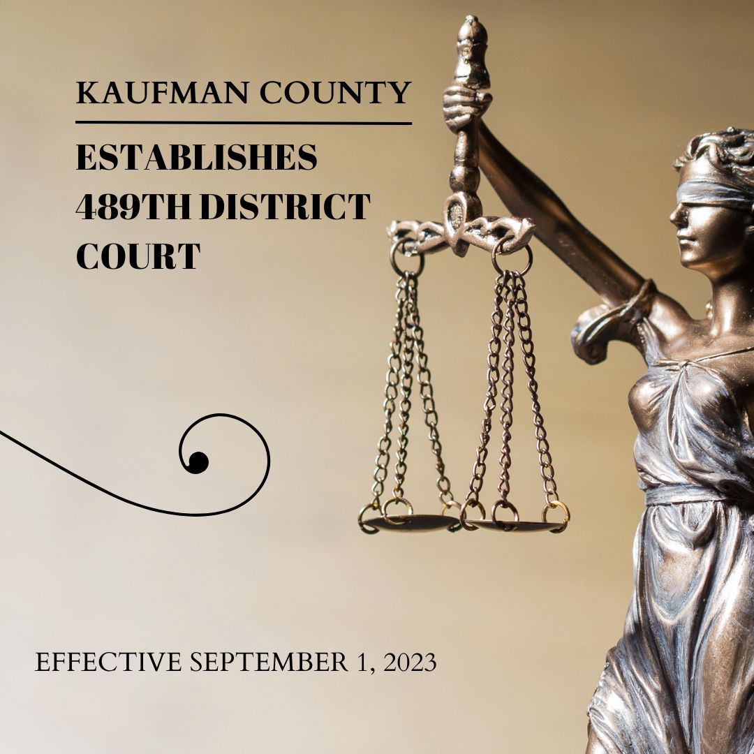 KaufmanCoTX's tweet photo. Kaufman County unveils the creation of a new District Court in response to the extraordinary growth in the County. The newly formed 489th Judicial District Court will commence its operations on Sept. 1, 2023. Read more: https://t.co/60DP7e2gej https://t.co/9YyWqVdhjA