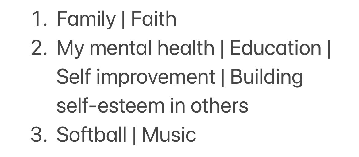 These are my priorities, unapologetically. I’m looking for players who aren’t scared to say softball is something I do, but it’s not who I am.