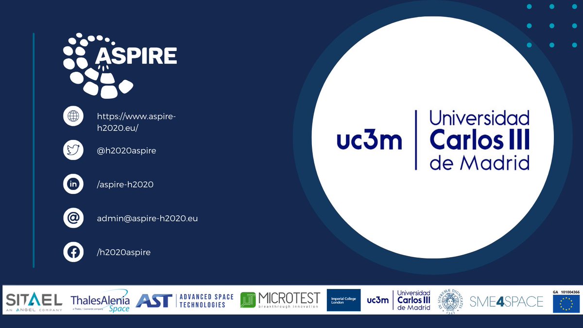 Charles III University of Madrid UC3M 🚀📚 aspire-h2020.eu/partners/

Today, we spotlight UC3M, our partner in the ASPIRE project. 🙌 As a world-renowned university, UC3M brings a strong focus on the effects of a Hall-effect thruster that aligns with ASPIRE's mission.🚀