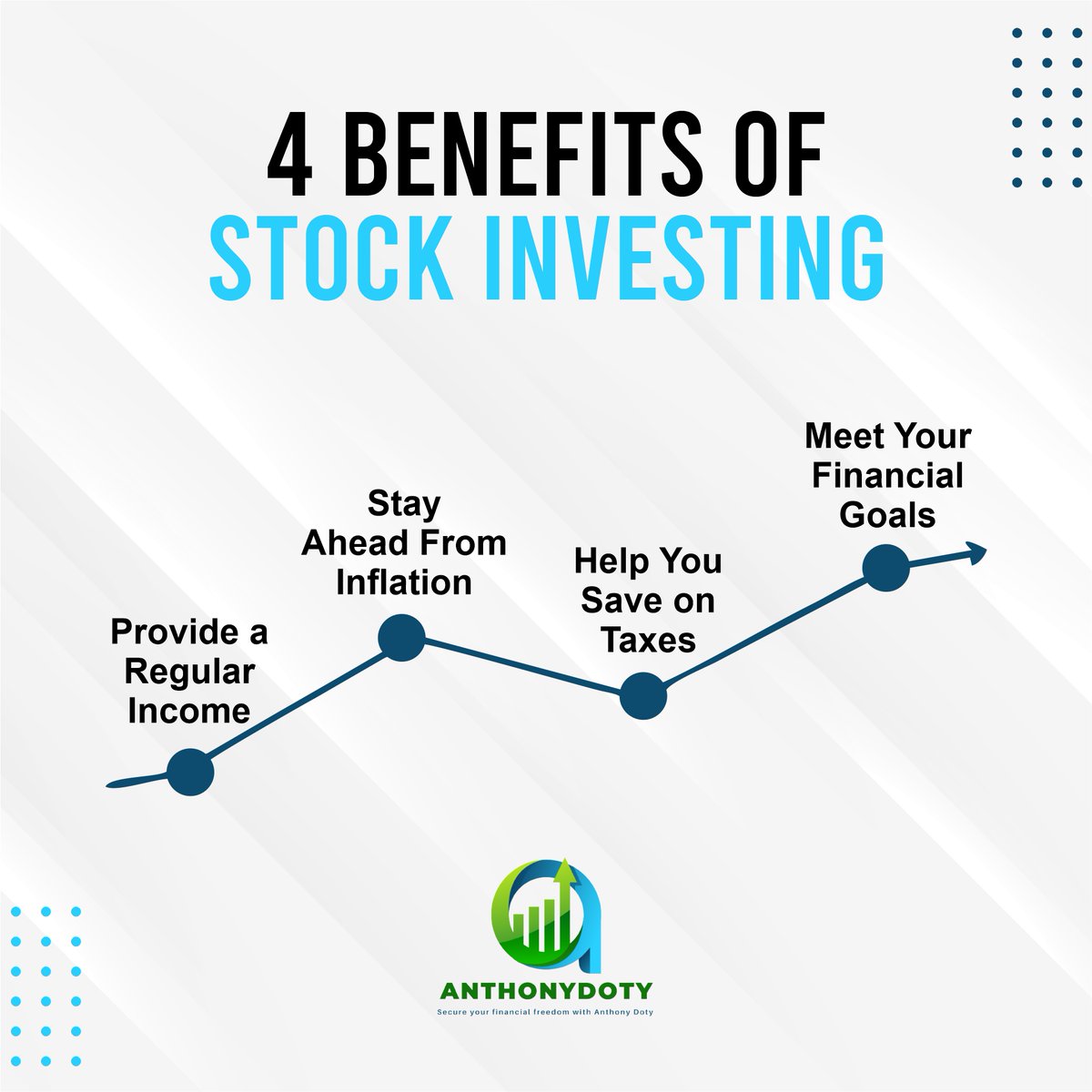Four Benefits of Stock Investing.
--
🌐 anthonydoty.com
.
.
.
.
.
#financialindependence
#financialwisdom
#moneymanagement
#StockInvesting
#InvestmentBenefits
#FinancialGrowth
#WealthBuilding
#FinancialFreedom
#InvestingTips
#StockMarketGains
#SmartInvesting…
