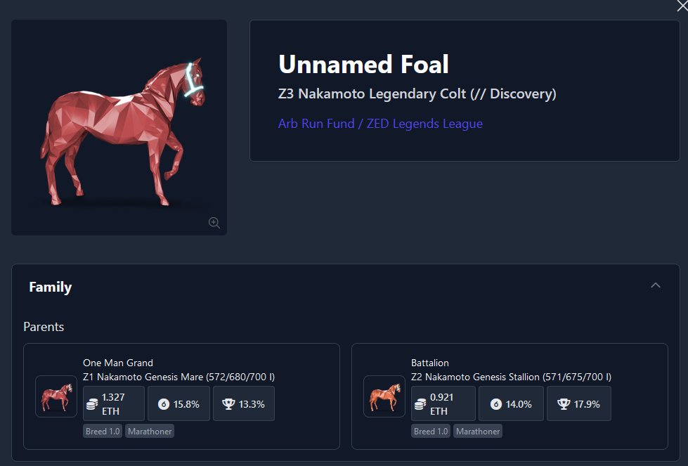 ZedDiamondHands's tweet image. The ZED Legends League Grand Final live stream with me, @ArbitrageRacin &amp;amp; @icebergRacing starts tonight at 7:30pm ET.

twitch.tv/arbitragerun

Join us for a chance to win one of these 7 UUU @zed_run horses that we'll be giving away tonight: hawku.com/u/arb_run_fund…