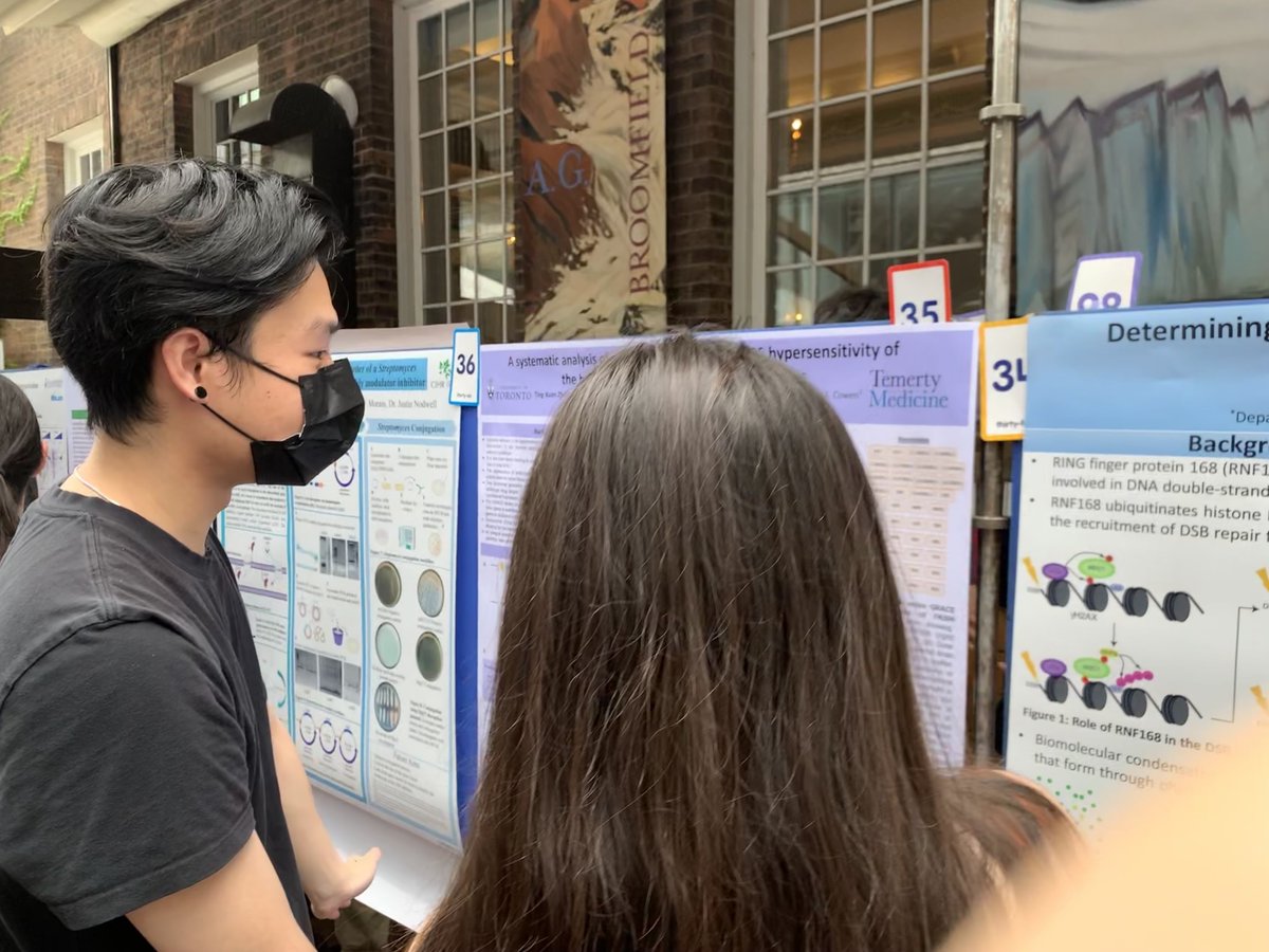 🎉Yesterday, four of our phenomenal undergraduate summer students showcased their research at the poster competition for the Departments of Molecular Genetics and Biochemistry. An exciting celebration of all their hard work this summer! 🍄