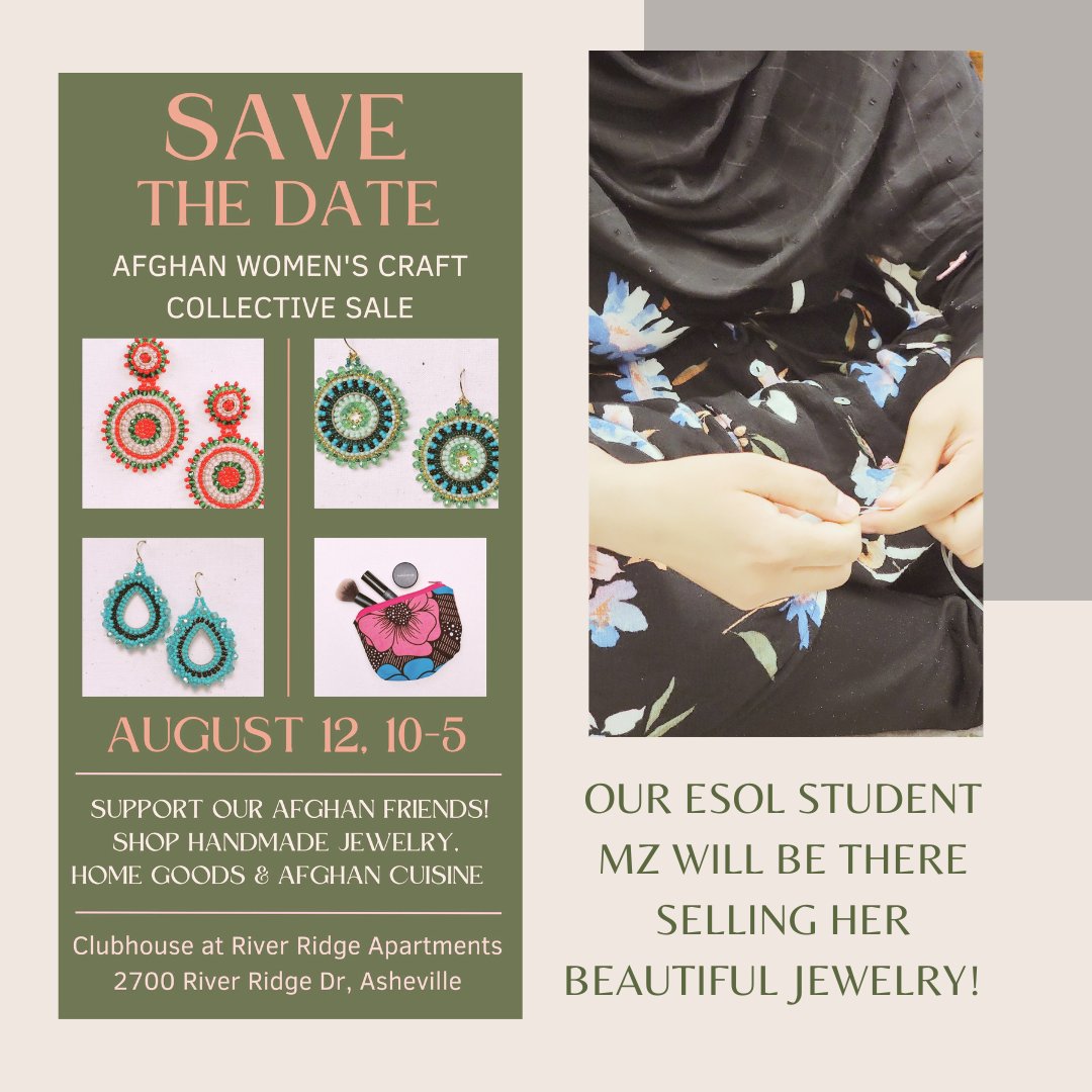 LitCouncil's tweet photo. Support our friends from Afghanistan! Our student MZ will be there showcasing and selling her beautiful jewelry. Read her story: https://t.co/L9pFXxeFNK. Thank you! https://t.co/gQEOdEUY3f