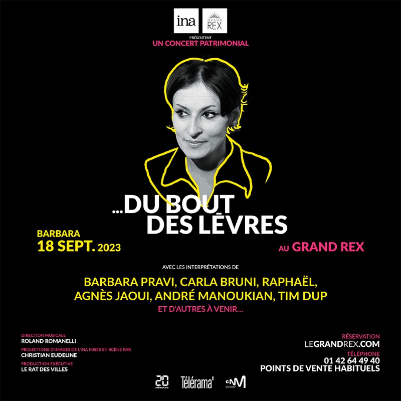 Ina_audiovisuel's tweet photo. Je t'aime... du bout des lèvres

📆 RDV les 17 et 18 septembre 2023 au @LeGrandRex pour 2 concerts consacrés à Gainsbourg et Barbara avec plus d'une vingtaine d'artistes.

➡️ Plus d’infos : https://t.co/nq3nsJGZ4U

@CreditMutuel @20Minutes @Telerama @CNM @sacem @ftvculturebox