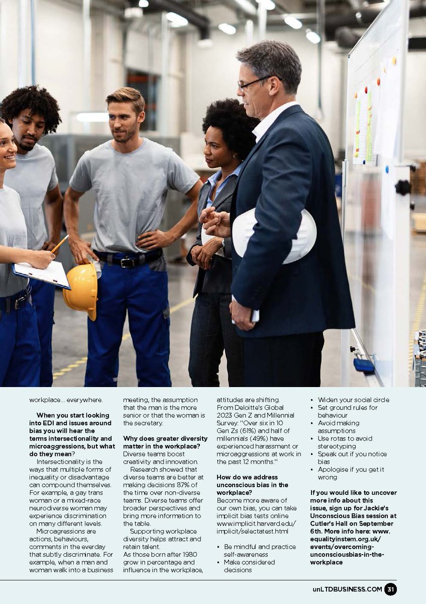 Our Founder, Jackie Cook spoke to <a href="/unLTDbusiness/">unLTD Business</a>  about #UnconsciousBias - why it is such a prominent issue in the workplace &amp; why it is essential it is addressed by business owners. <a href="/MasterCutler23/">Master Cutlers Challenge 2023</a> More info here: equalityinstem.org.uk/events/overcom…