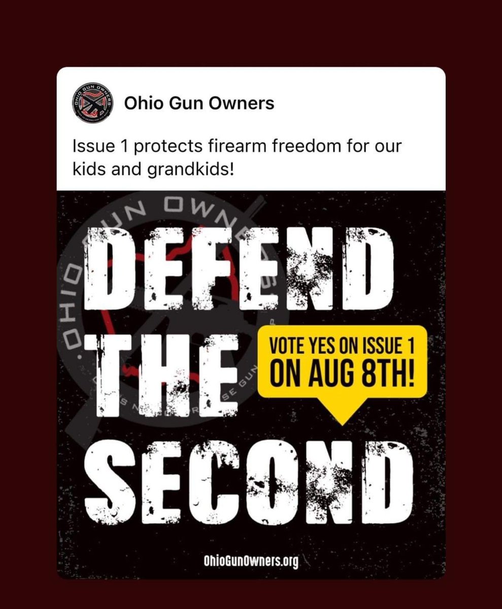 #DefendTheSecond

VOTE YES ON ISSUE 1 OHIO.