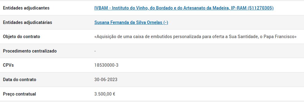 EuSouZarolho's tweet photo. Mandar fazer uma caixa, pra oferecer uma garrafa de vinho da Madeira ao Papa: 3.500€+IVA... https://t.co/JJgbM2y5x0