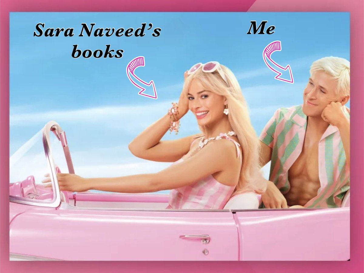 SaraNaveed's tweet photo. Both Barbie &amp; Ken can’t help falling in love with my books 🤣😍😝 
I did this for fun and of course, I had to join the Barbie marketing bandwagon. Hope you like it 🩷 
#barbie #Barbiethemovie #writingcommunity #readingcommunity https://t.co/XrjcXyTShc