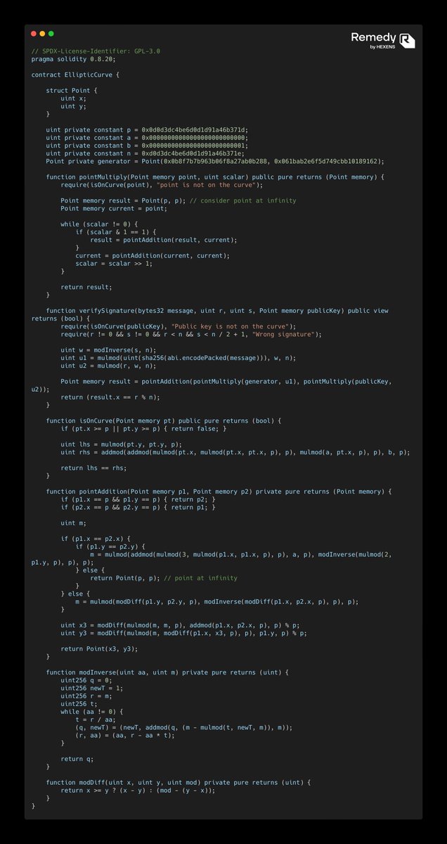 glider_xyz's tweet photo. Go!
Challenge your skills in Remedy #spotthebugchallenge and win a prize of 0.2 ETH!

1️⃣ Like this tweet;
2️⃣ retweet it;
3️⃣ identify the vulnerability;
4️⃣ post your solution.

Be the first to submit a correct answer and get your much-deserved reward 🏆.
And don't forget to follow @hexens and @xyz_remedy.