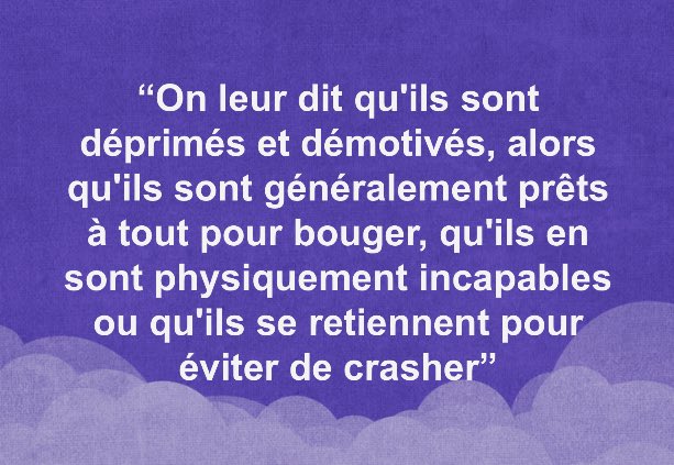 apresj20's tweet photo. "Les personnes atteintes de #MPE sont également souvent mal diagnostiquées. On leur dit qu'elles sont déconditionnées parce qu'elles sont trop sédentaires, alors que leur inactivité est le résultat d'accidents fréquents, et non la cause."
10/ https://t.co/6kHzhHm5ez