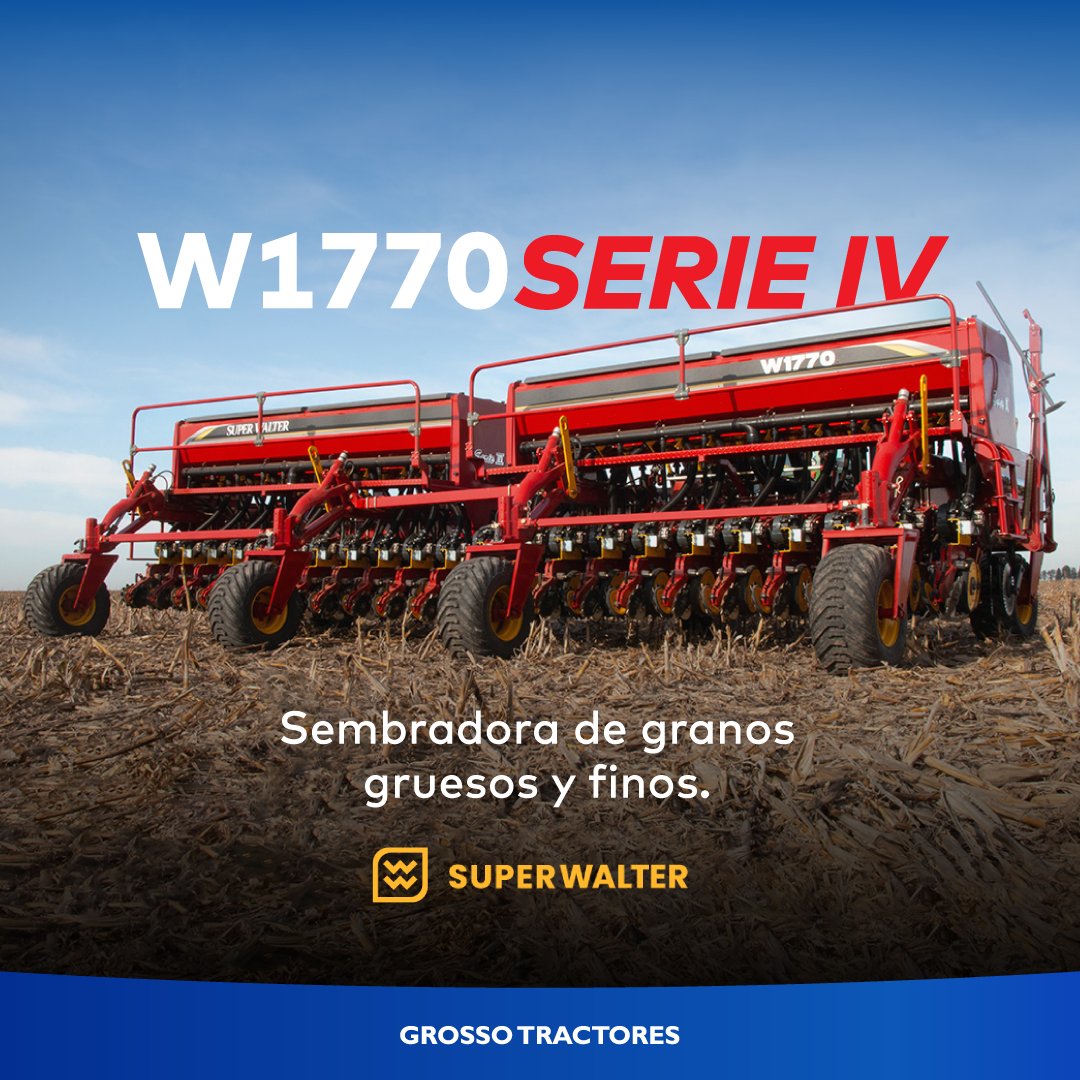 GrossoTractores's tweet photo. Te presentamos la sembradora W1770 Serie IV de #SuperWalter con el chasis más sólido y robusto del mercado 💪 ideal para resistir las mayores exigencias, tanto en trabajo como en transporte.
Encontrá SW y la mejor maquinaria agrícola en #GrossoTractores #Maquinarias #Campo https://t.co/SoVVmmm9xj