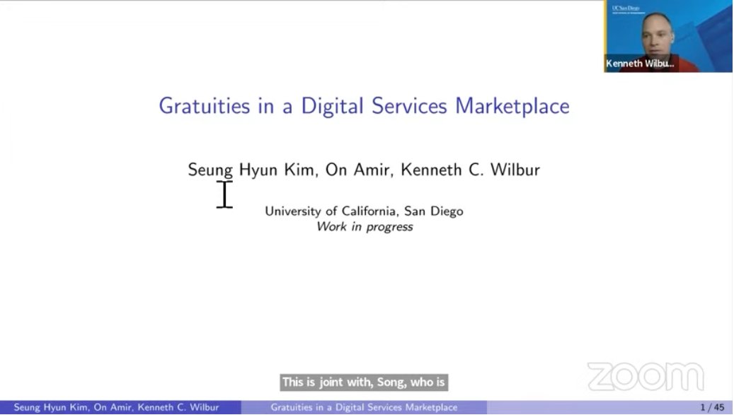 DigitalEcon.org (@digitaleconorg) on Twitter photo Now online!
Watch #VIDEseminar with Kenneth C. Wilbur <a href="/kennethcwilbur/">kennethcwilbur</a> <a href="/RadySchool/">UC San Diego Rady School of Management</a> on “Gratuities in a Digital Services Marketplace” here: youtu.be/x78vhjlgiXM Now online!
Watch #VIDEseminar with Kenneth C. Wilbur <a href="/kennethcwilbur/">kennethcwilbur</a> <a href="/RadySchool/">UC San Diego Rady School of Management</a> on “Gratuities in a Digital Services Marketplace” here: youtu.be/x78vhjlgiXM