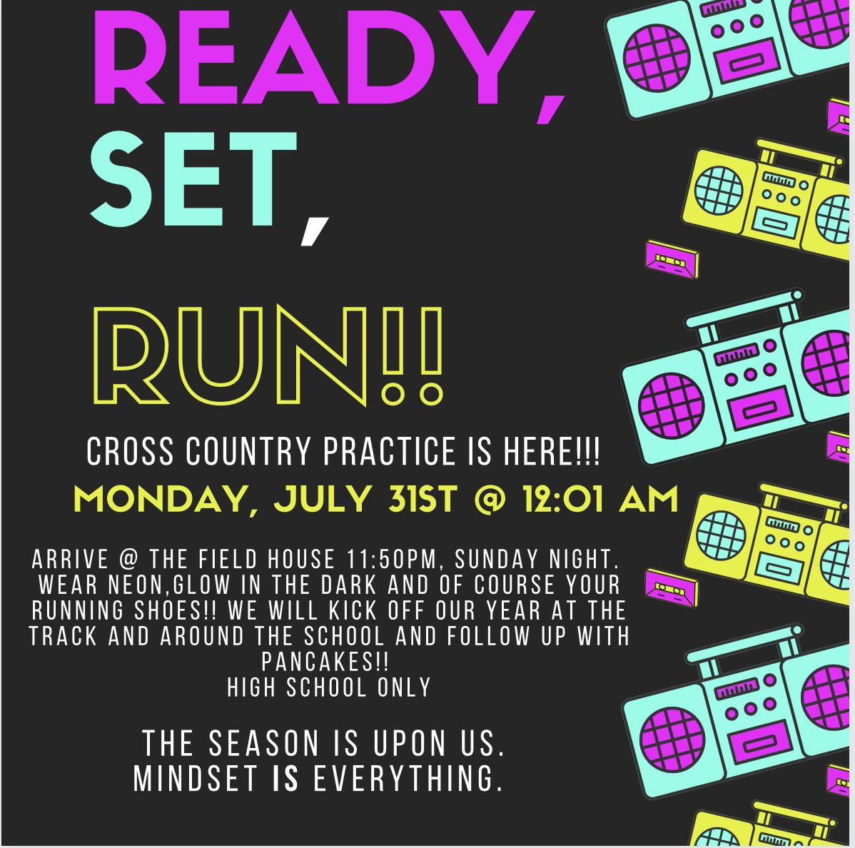 TolarCC's tweet photo. The time is Now! Cross Country  begins July 31st. See you at the track! https://t.co/tfEx2o44hy