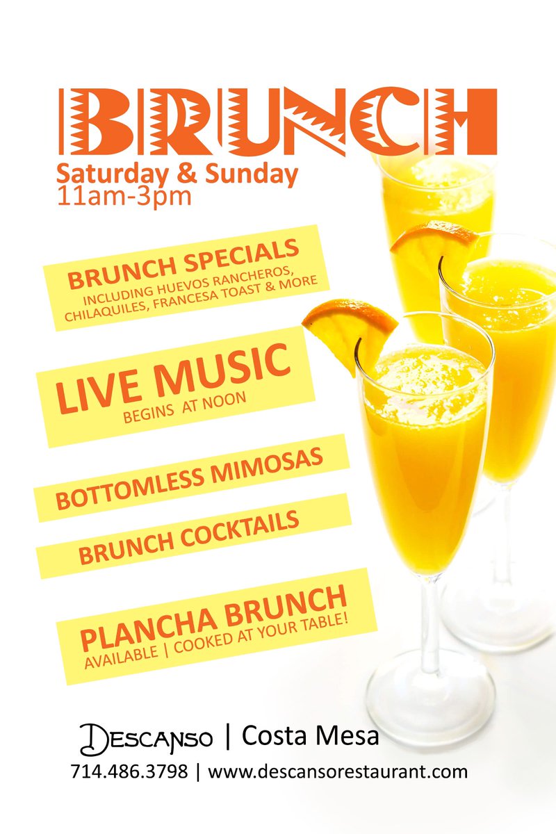 Descanso_eat's tweet photo. Weekend Brunch… Saturday and Sunday 11am-3pm.   
Costa Mesa https://t.co/T6pPzqRFkP